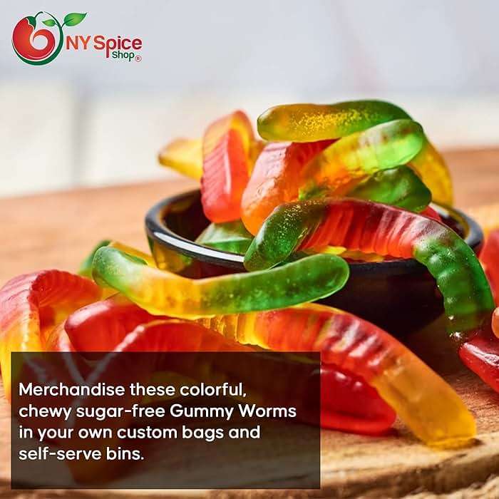 NY Spice Shop Sugar Free Gummy Worms Candy - 1 Pound Edible Gummies Worm for Parties & Celebration Decorations - Fun Bulk Gummy Worms for Treat Bags, Candy Buffets, Birthdays & Festive Gatherings - Image 6