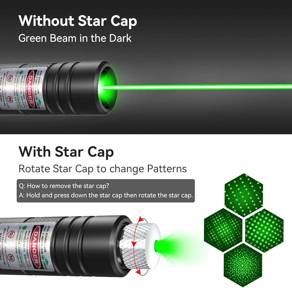 MIPREZT [Professional] Rechargeable Green Laser Pointer High Power Green Beam Laser Light Long Distance Range for TV/LED/LCD Screens Tactical Flashlights Presentation Office/Outdoors/Astronomic [001] - Image 2