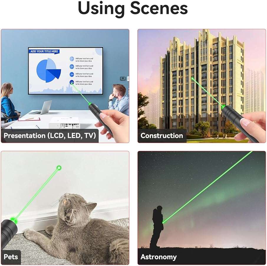 MIPREZT [Professional] Rechargeable Green Laser Pointer High Power Green Beam Laser Light Long Distance Range for TV/LED/LCD Screens Tactical Flashlights Presentation Office/Outdoors/Astronomic [001] - Image 5