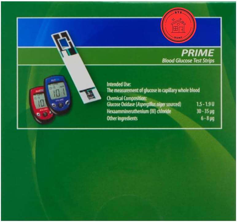 Prime Blood Glucose Test Strips | Blood Glucose Test Strips | Test Strips for Diabetes | Blood Sugar Test Strips | Diabetic Test Strips | Prime Test Strips 100 Count + STS Sticker. - Image 3
