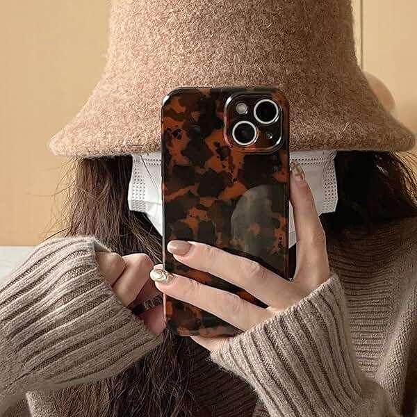 Reezaddin Case Compatible with iPhone 14, Tortoise Shell Amber Brown Leopard Print | Retro Chic Stylish Classic Cute Protective Cover,6.1inch - Image 6