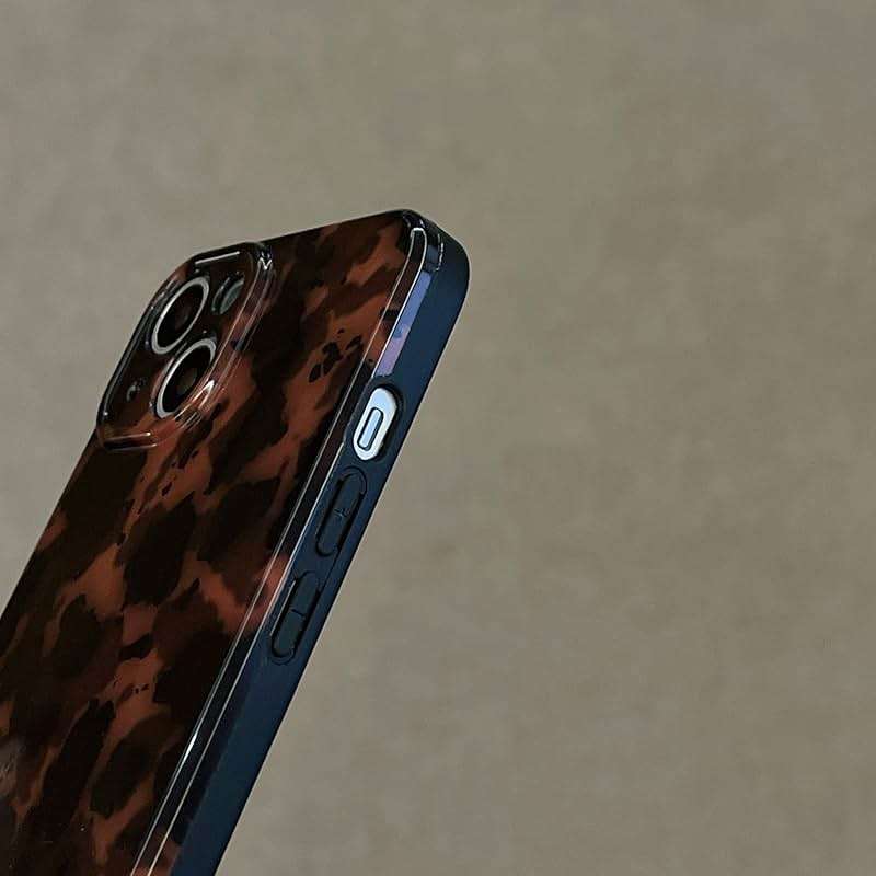 Reezaddin Case Compatible with iPhone 14, Tortoise Shell Amber Brown Leopard Print | Retro Chic Stylish Classic Cute Protective Cover,6.1inch - Image 8