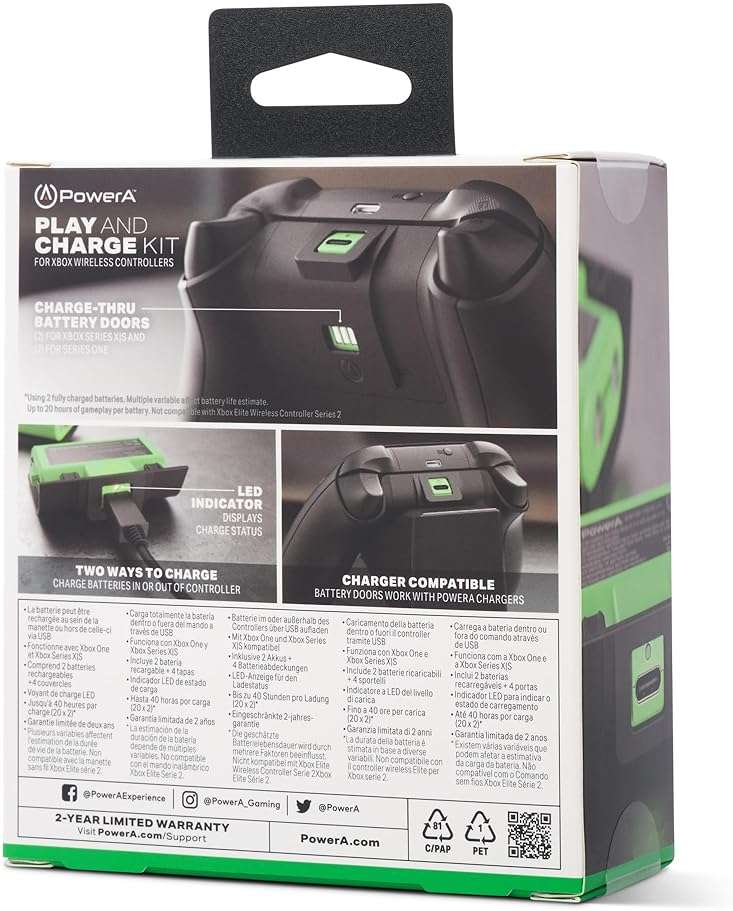 PowerA Play & Charge Kit for Xbox Series X|S and Xbox One - Green - Image 2