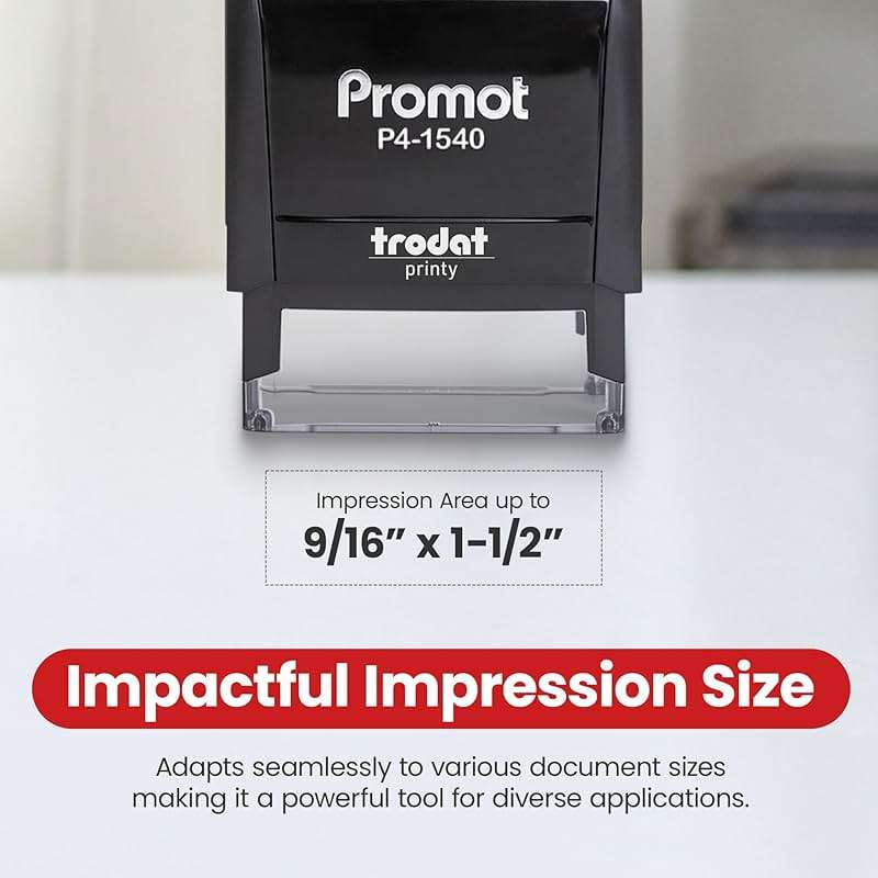 Promot Copy Self Inking Rubber Stamp - Bold Red Impression, Refillable Office Stamp for Invoices, Receipts, Contracts & Forms - Durable Stamper for Accounting, Legal, Notary & Office Use - Image 5