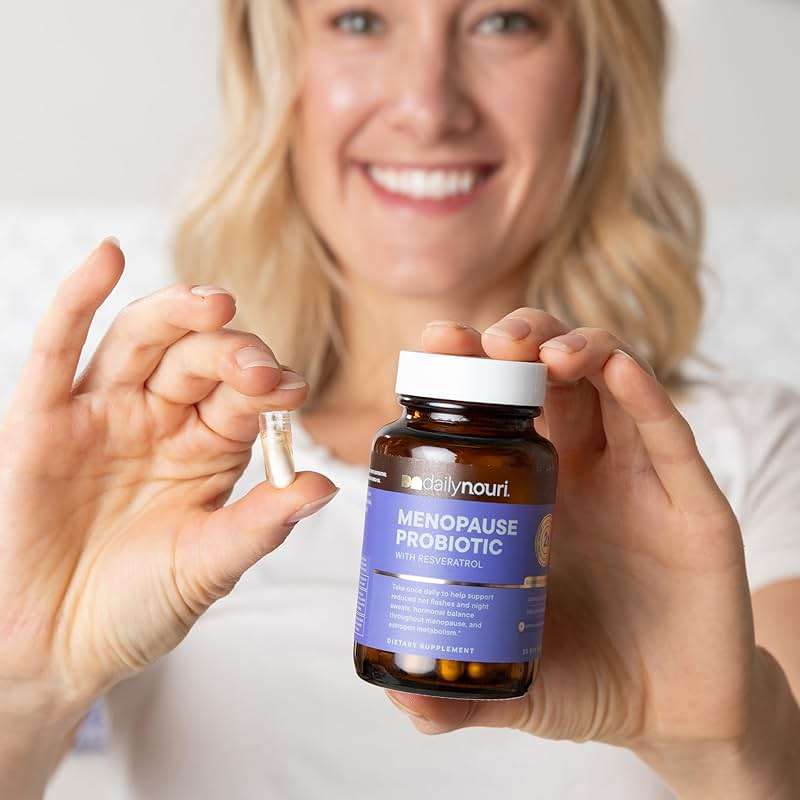 Daily Nouri Menopause Probiotics for Women | Hormonal Balance, Hot Flashes, Night Sweats & Gut Health | 3 Clinically Studied Strains + Resveratrol & Omega | 30-Day Supply - Image 4