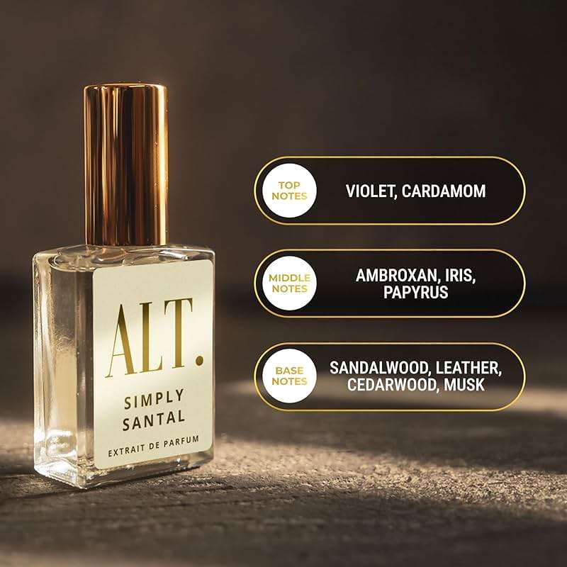ALT. FRAGRANCES Simply Santal - Inspired by Sant. 33 Perfume, Unisex Perfume, Extrait de Parfum, Long Lasting Fragrance, Sandalwood Leather Scent, 60ml - Image 3