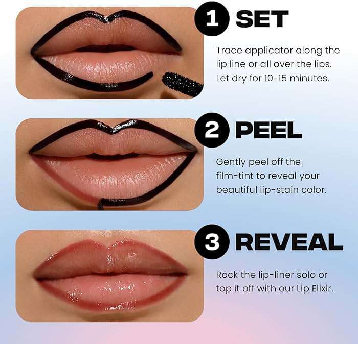 Sacheu Lip Liner STAY-N Peel Off Lip Stain — Long Lasting Waterproof Lip Tint with Hyaluronic Acid & Vitamin E — Transfer Proof Matte Finish, Vegan & Cruelty-Free (p-INKED) - Image 5