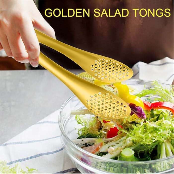 IAXSEE 4 PCS Serving Tongs Gold Tongs 9 Inch Serving Utensils Stainless Steel Serving Tongs for Salad Buffet Appetizer Dessert Tong for Food Parties - Image 3