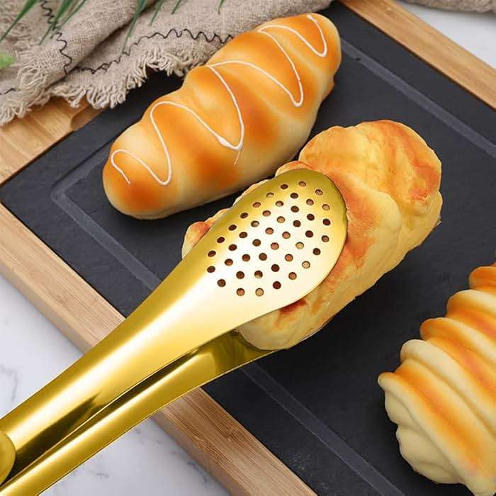 IAXSEE 4 PCS Serving Tongs Gold Tongs 9 Inch Serving Utensils Stainless Steel Serving Tongs for Salad Buffet Appetizer Dessert Tong for Food Parties - Image 4