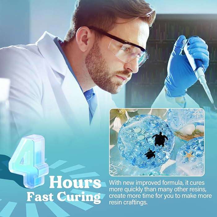 LET'S RESIN Fast Cure Epoxy Resin,Demold in 4 Hours,72OZ Upgrade Quick Drying & Crystal Clear Resin,Bubble Free Epoxy Kit for Craft,Art, Craft Supplies with Dye, Cup,Stir Stick - Image 2