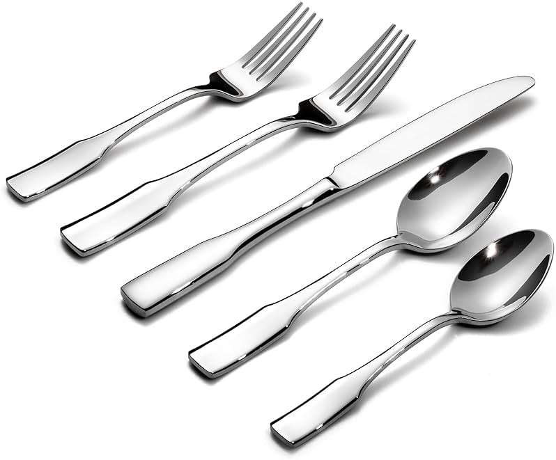 Alata Kate 20-Piece Silverware Set Stainless Steel Flatware Set,Service for 4,Mirror Polished Cutlery Set,Dishwasher Safe - Image 1