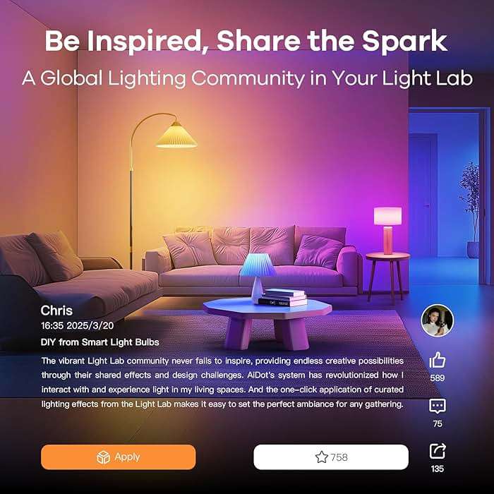 OREiN Matter Smart Light Bulb, Smart Light Bulbs Work with Apple Home, Alexa, Google Home, SmartThings, A19 Color Changing Light Bulbs 2.4Ghz WiFi, 800 Lumens Equivalent 60W 4Pack - Image 7