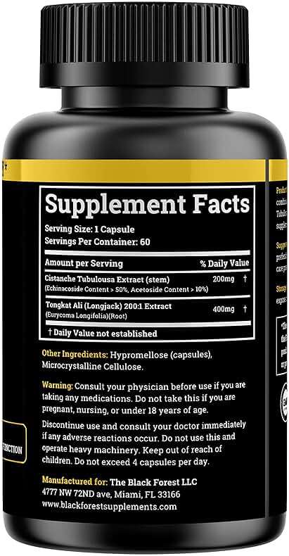 Cistanche Tubulosa 200mg & Tongkat Ali 400mg (Max Purity) 2 Month Supply (50% Echinacoside + 10% Acetoside with Tongkat Ali for Men 200:1 (Longjack) Eurycoma Longifolia) similar to Fadogia Agrestis - Image 2