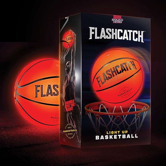 FlashCatch Light Up Basketball - Glow in The Dark - Sports Gear Accessories Gifts for Boys 8-15+ Year Old - Kids Teens Gift Birthday Ideas - Teen Boy Toys Ages 8 9 10 11 12 13 14 15 Outdoor Teenager - Image 8