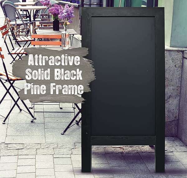 Better Office Products Magnetic A-Frame Chalkboard Sign, Extra Large 20" x 40", Standing Chalkboard Easel, Deluxe Set with Multiple Accessories, Outdoor Sidewalk Sandwich Board Sign,(Black) - Image 6