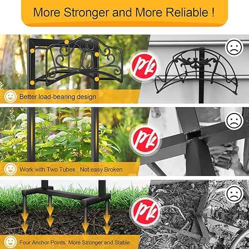 Shomextol Garden Hose Holder -Upgraded Hose Holder Holds,Freestanding Heavy Duty Hose Hanger,Sturdy Hose Stand and Hose Storage for Lawn & Yard,Black(Butterfly-Style) - Image 4