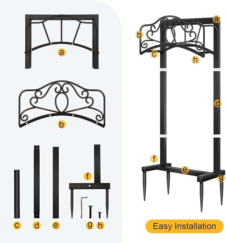 Shomextol Garden Hose Holder -Upgraded Hose Holder Holds,Freestanding Heavy Duty Hose Hanger,Sturdy Hose Stand and Hose Storage for Lawn & Yard,Black(Butterfly-Style) - Image 6