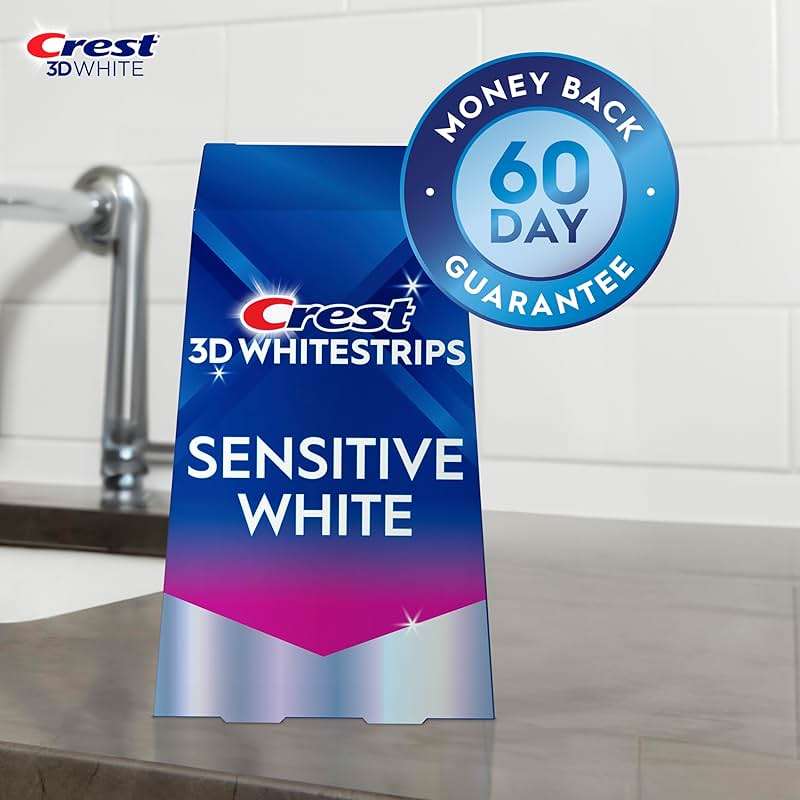 Crest 3D Whitestrips Sensitive White – Teeth Whitening Kit, 18 Treatments, Each with 1 Upper/1Lower, 36 Strips – Crest 3DWhite Teeth Whitening Strips - Image 3
