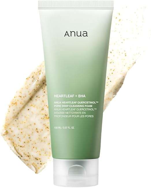 Anua Heartleaf Quercetinol Pore Deep Cleansing Foam, Face wash for Pore Refining Cleanser, Hydrating Daily Facial Cleanser For Double Cleansing, Gentle Foaming with BHA, Korean Skincare, 5.07 fl.oz. - Image 1