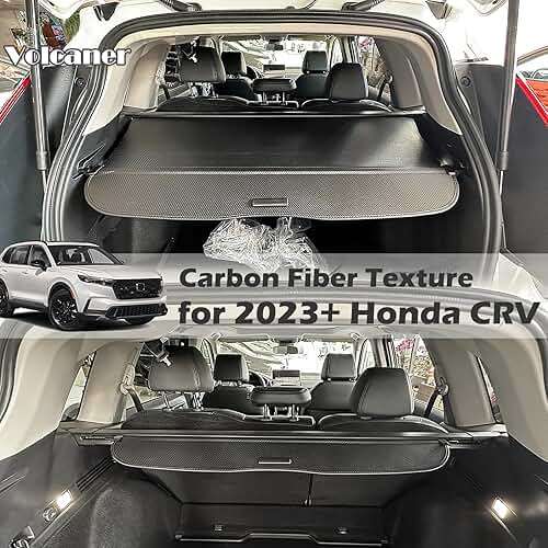 Volcaner for 2023-2026 Honda CRV Cargo Cover - Carbon Fiber Look Retractable Trunk Cover Privacy Shield, Fits for Honda CRV 2023-2026 Accessories Hybrid & Gas,Waterproof Security Luggage Shade - Image 8