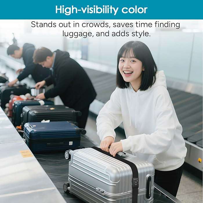 Travel Inspira Luggage Straps with TSA Approved Lock, Heavy-Duty Adjustable Suitcase Belt for 20-28 Inch Travel Suitcase, Durable Nylon Anti-Theft Protection, Black - Image 4