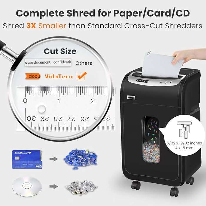 VidaTeco 18-Sheet Paper Shredder for Home Office Heavy Duty | 60-Minute Micro Cut P-4 Security, Auto-Reverse Anti-Jam System, Shreds Staples/CD/Credit Cards, 7.9-Gallon Pullout Bin (ETL) - Image 2