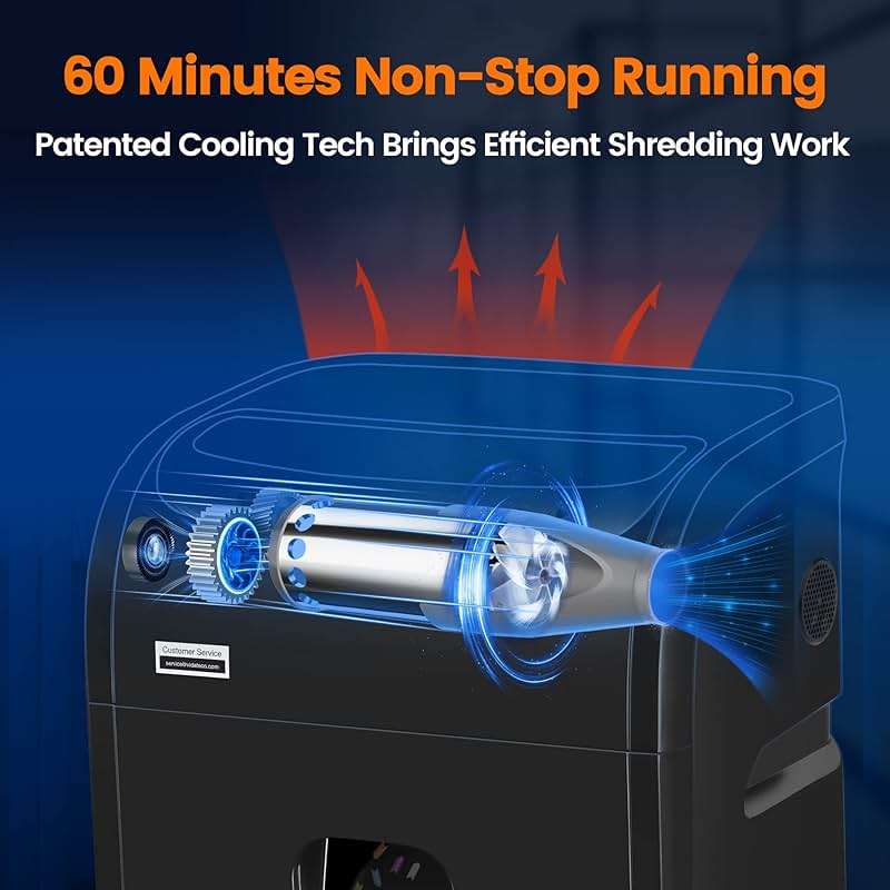 VidaTeco 18-Sheet Paper Shredder for Home Office Heavy Duty | 60-Minute Micro Cut P-4 Security, Auto-Reverse Anti-Jam System, Shreds Staples/CD/Credit Cards, 7.9-Gallon Pullout Bin (ETL) - Image 3
