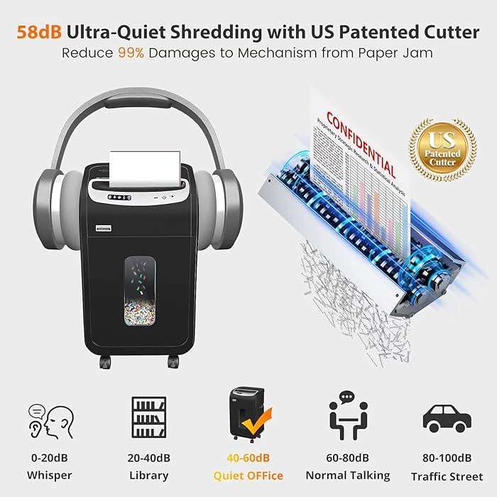 VidaTeco 18-Sheet Paper Shredder for Home Office Heavy Duty | 60-Minute Micro Cut P-4 Security, Auto-Reverse Anti-Jam System, Shreds Staples/CD/Credit Cards, 7.9-Gallon Pullout Bin (ETL) - Image 4