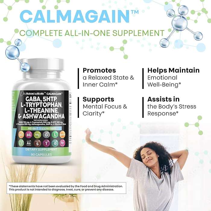 Clean Nutraceuticals GABA 750mg 5 HTP 200mg L Tryptophan 500mg L Theanine 200mg Ashwagandha SAM-e L-Glycine - Mood Support Vitamins for Women and Men with L-Tyrosine 5-HTP (5-Hydroxytryptophan) - Image 5