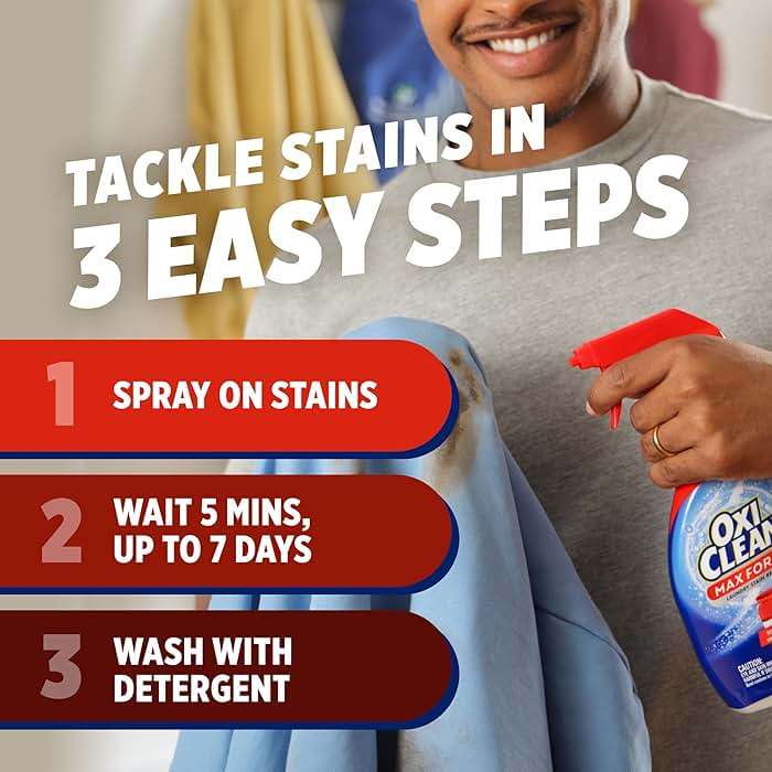OxiClean Max Force Laundry Stain Remover Spray, Newborn & Baby Essentials, Stain Treater, 12 fl oz, 3-Pack - Image 8