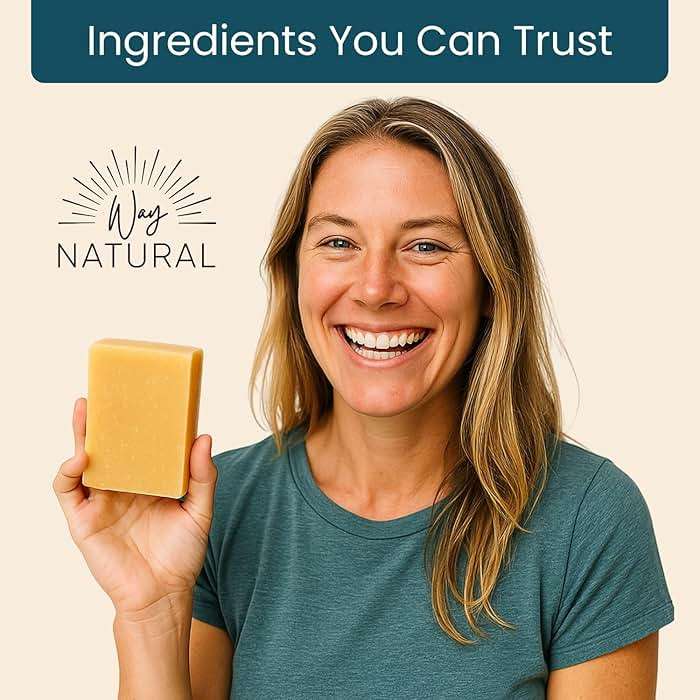 Way Natural Goat Milk Soap Bar Variety 3-Pack (5oz Bars) - Natural, Handmade, Gentle - Cold Process Goat Soap for Hands & Body, Women & Men, No Dyes, USA Made - Lavender, Cherry Almond, Honey Oatmeal - Image 4