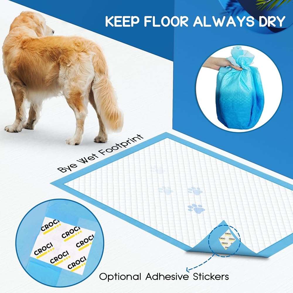 CROCI Dog Pee Pads Extra Large 36x36in, Puppy Pads XL with Adhesive Tabs, XL Pee Pads for Large Dogs, Super Absorbent Up to 10 Cups, Leak-Proof & Quick-Dry, Disposable (30 Counts) - Image 4