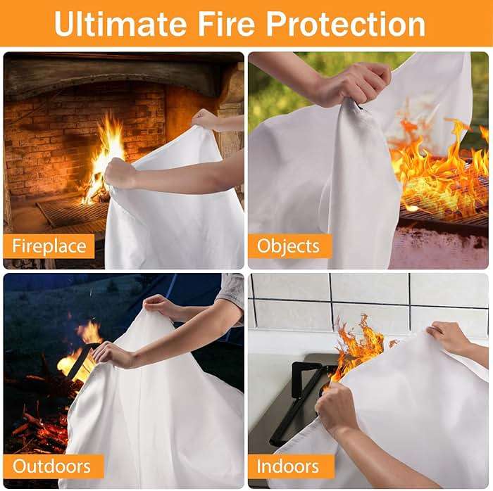 Emergency Fire Blanket for Home Kitchen - KANHIRO Fiberglass Fire Suppression Blanket Great for School, Fireplace, Grill, Car, Office, Warehouse (4 Pack, 40"x40") - Image 4