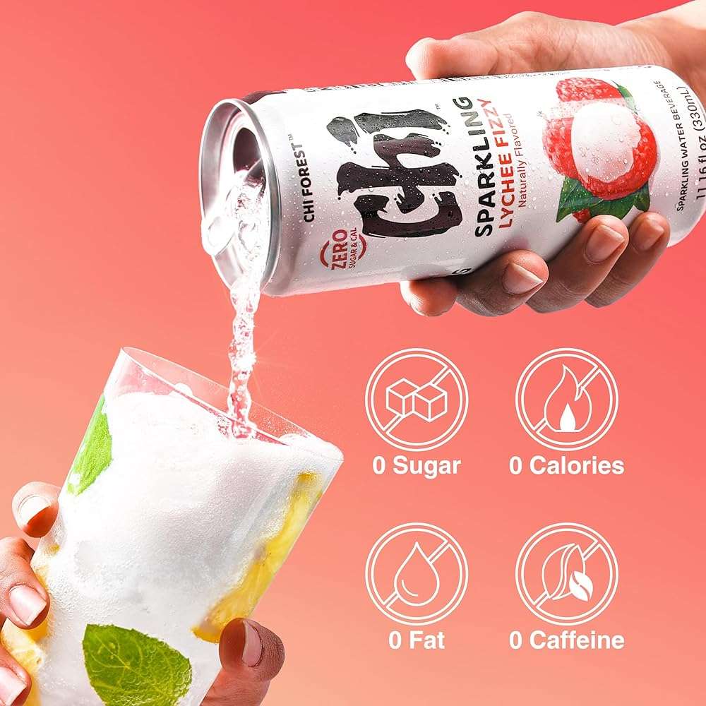 CHI FOREST Lychee Fizzy Sparkling Water (11.16 oz* 24) - Image 3