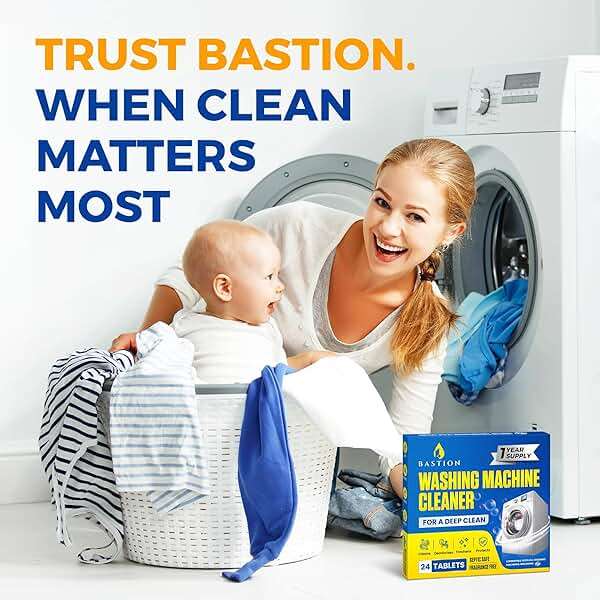 Washing Machine Cleaner Tablets 24 pack Powerful Descaler -Deep Cleaning for HE Front Loader & Top Load Washer Septic Safe Eco-Friendly Deodorizer Clean Drum & Laundry Tub Seal- Year's Supply - Image 2