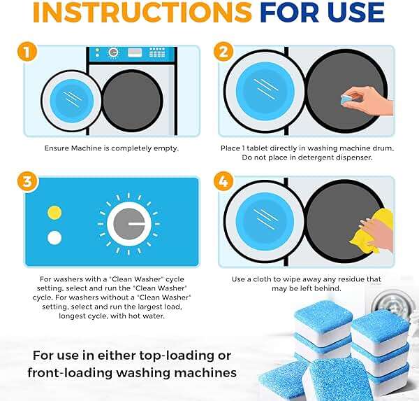 Washing Machine Cleaner Tablets 24 pack Powerful Descaler -Deep Cleaning for HE Front Loader & Top Load Washer Septic Safe Eco-Friendly Deodorizer Clean Drum & Laundry Tub Seal- Year's Supply - Image 4