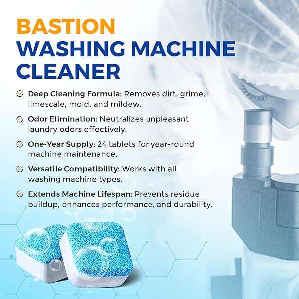 Washing Machine Cleaner Tablets 24 pack Powerful Descaler -Deep Cleaning for HE Front Loader & Top Load Washer Septic Safe Eco-Friendly Deodorizer Clean Drum & Laundry Tub Seal- Year's Supply - Image 5