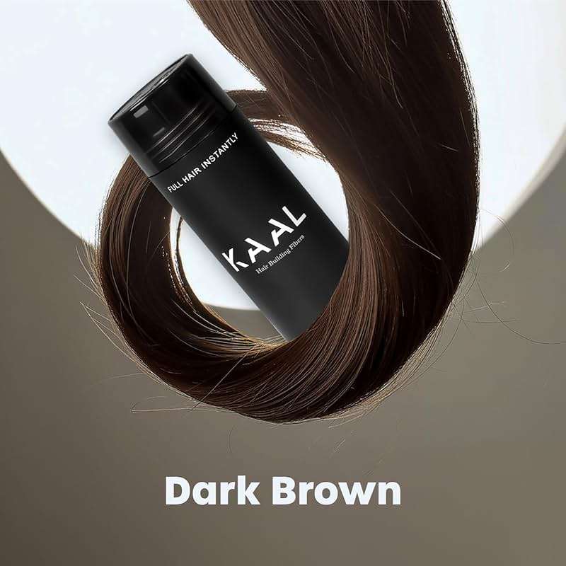 KAAL Hair Fibers | Hair Powder - (27.5g, Dark Brown), Refillable Bottle Hair Filler for Thinning Areas - For Men and Women - Image 2