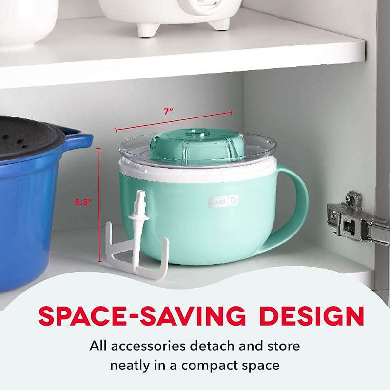 Dash My Mug Ice Cream Maker - Makes Single Serving of Gelato, Frozen Yogurt, Sorbet & More - Easy to Clean & Use - Aqua, 2 Bowls - Image 2