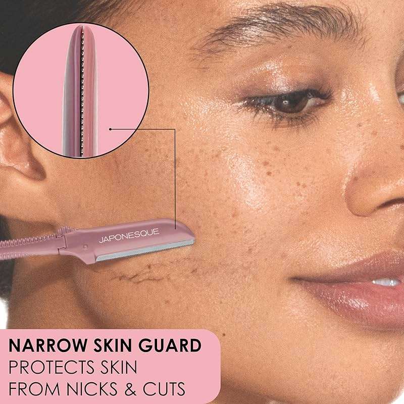 JAPONESQUE Precision Dermaplaner Facial Razors – 2pk 6 Piece Set, Eyebrow and Facial Hair Single Blade Razors for Women and Men, 2pk, 6ct. - Image 6