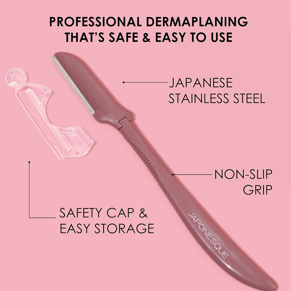 JAPONESQUE Precision Dermaplaner Facial Razors – 2pk 6 Piece Set, Eyebrow and Facial Hair Single Blade Razors for Women and Men, 2pk, 6ct. - Image 7