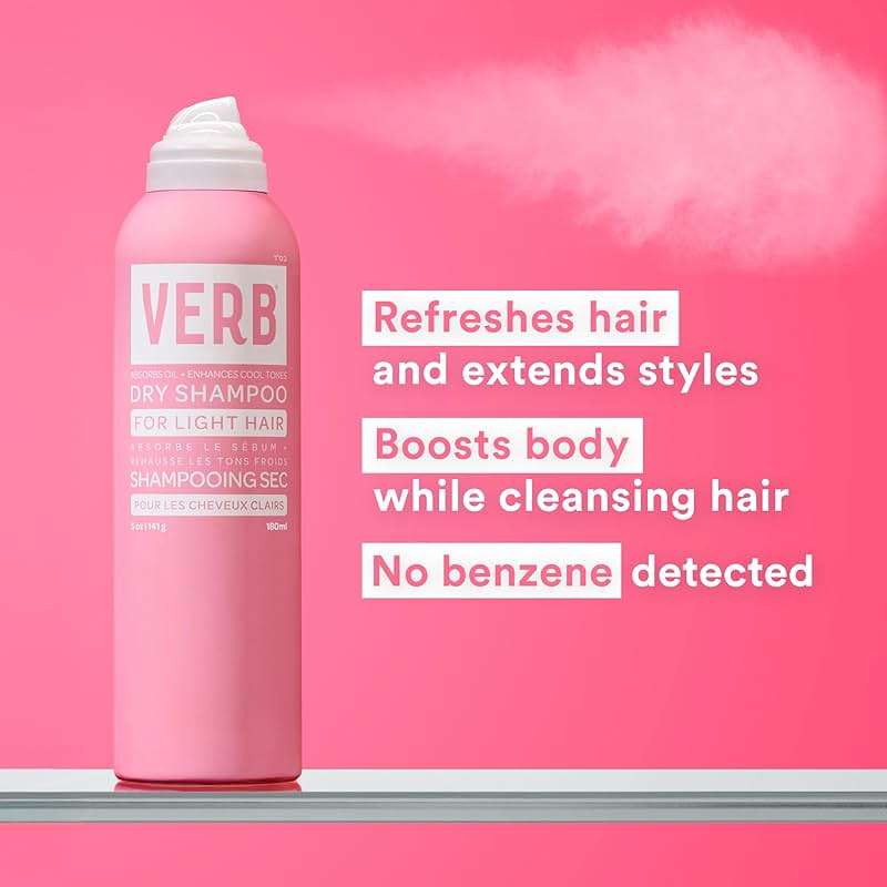 VERB Dry Shampoo Light - Refresh, Absorb Oils + Extends Styles - Refreshing Dry Shampoo Spray for Light Tones - Vegan, No Parabens or Harmful Sulfates - Image 2
