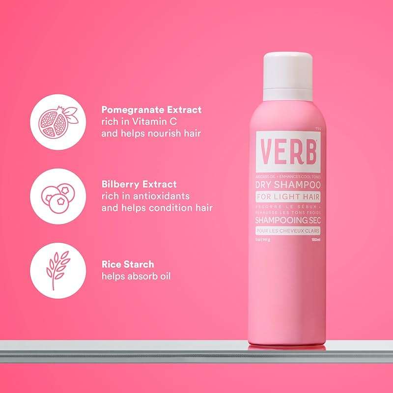 VERB Dry Shampoo Light - Refresh, Absorb Oils + Extends Styles - Refreshing Dry Shampoo Spray for Light Tones - Vegan, No Parabens or Harmful Sulfates - Image 3