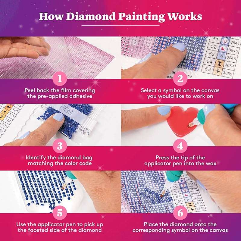 DIAMOND ART CLUB Tropical Sea Turtle Diamond Painting Kit, Fun DIY Crafts for Adults, Round Diamond Art Canvas, 13" x 13" (32.8 cm x 32.8 cm) - Image 6