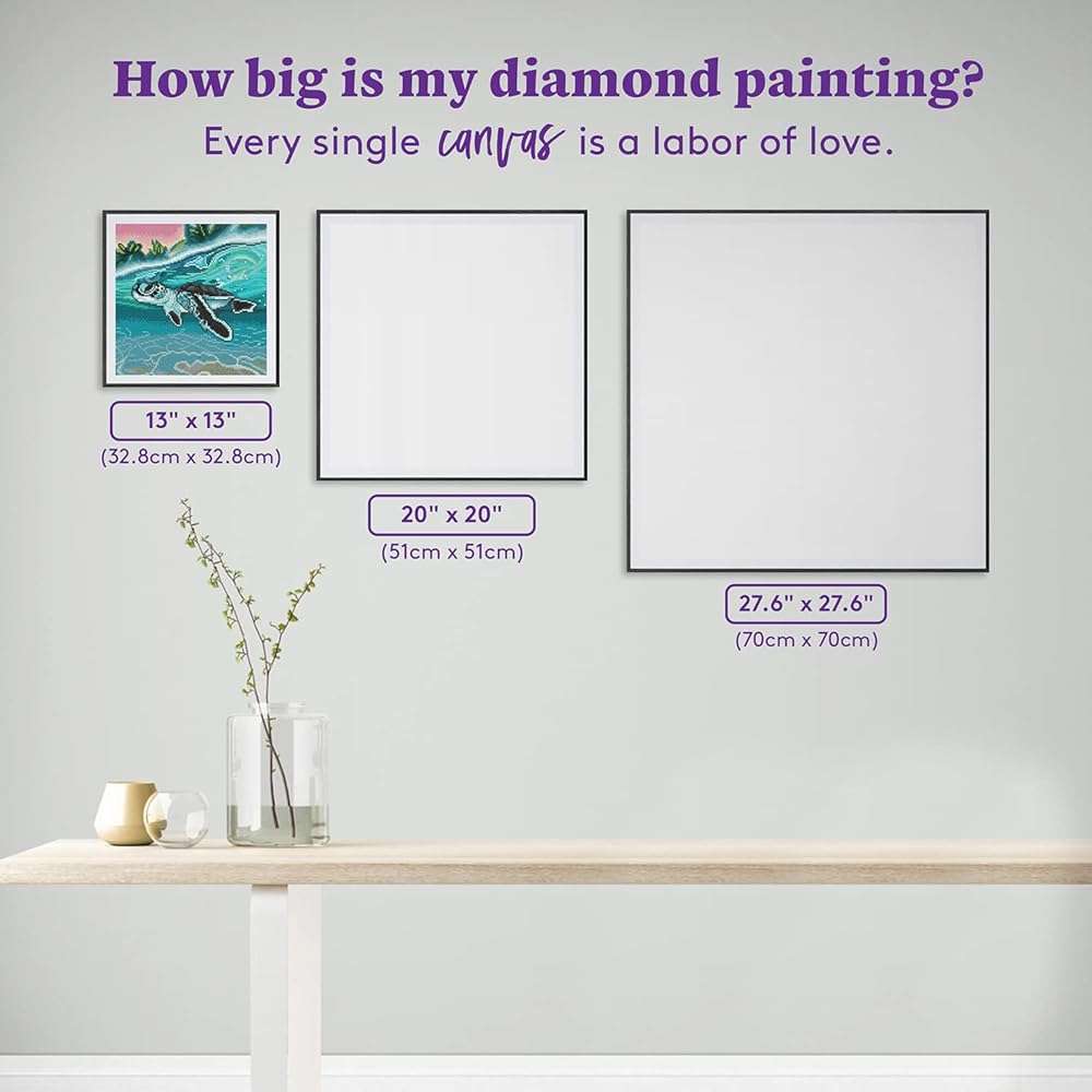 DIAMOND ART CLUB Tropical Sea Turtle Diamond Painting Kit, Fun DIY Crafts for Adults, Round Diamond Art Canvas, 13" x 13" (32.8 cm x 32.8 cm) - Image 7