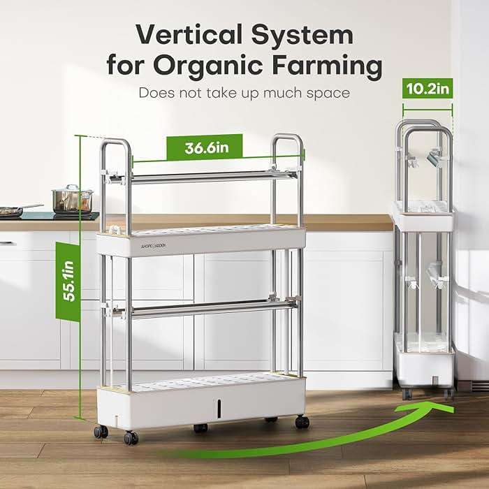 Ahopegarden Indoor Garden Hydroponics Growing System Kit: 60 Pods Indoor Herb Garden with LED Grow Light - Plant Germination Kit, 32L Large Capacity Hydroponic Tower for Vegetables Fruits Flowers - Image 2