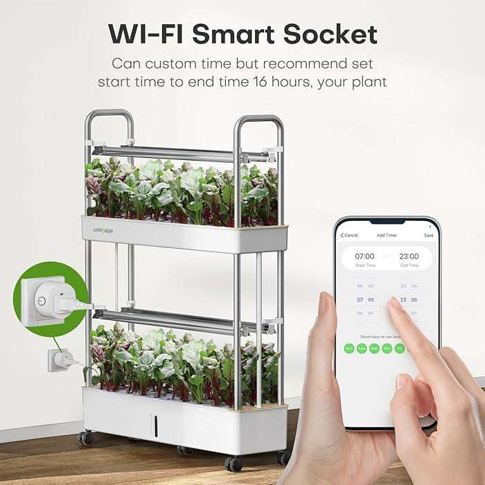 Ahopegarden Indoor Garden Hydroponics Growing System Kit: 60 Pods Indoor Herb Garden with LED Grow Light - Plant Germination Kit, 32L Large Capacity Hydroponic Tower for Vegetables Fruits Flowers - Image 6