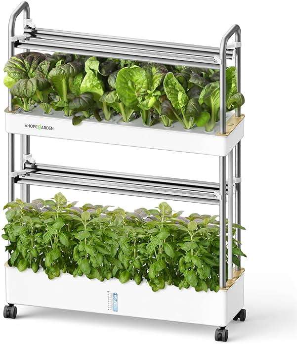 Ahopegarden Indoor Garden Hydroponics Growing System Kit: 60 Pods Indoor Herb Garden with LED Grow Light - Plant Germination Kit, 32L Large Capacity Hydroponic Tower for Vegetables Fruits Flowers - Image 9