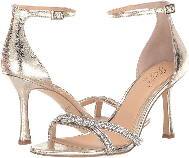 Jewel Badgley Mischka Vani Glitter Straps Stiletto Heels - Image 7