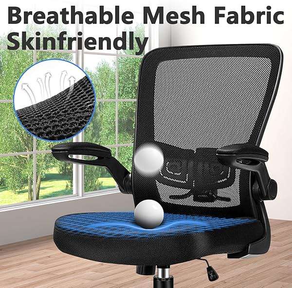 KLASIKA Desk Chairs with Wheels, Ergonomic Mesh Office Chair Adjustable Height and Swivel Lumbar Support Home Office Chair with Flip Up Armrests (8PK) - Image 6